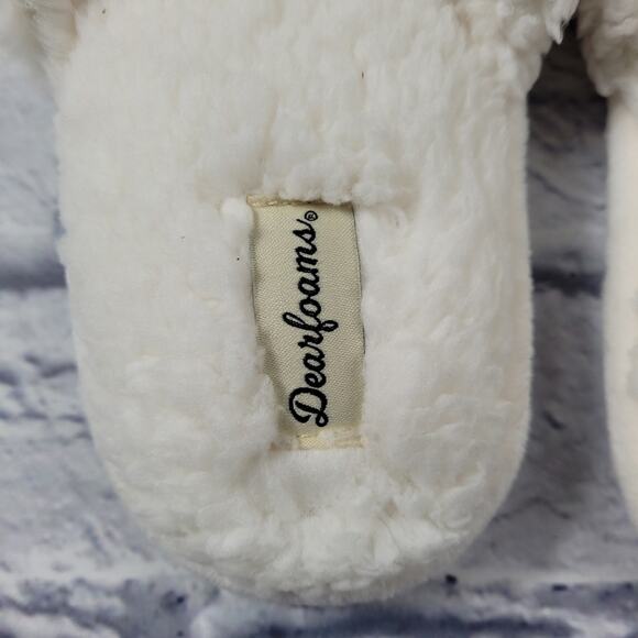 Dearfoams Lane Teddy Slide Memory Foam Slippers in Muslin size Large (9-10) - Picture 6 of 15